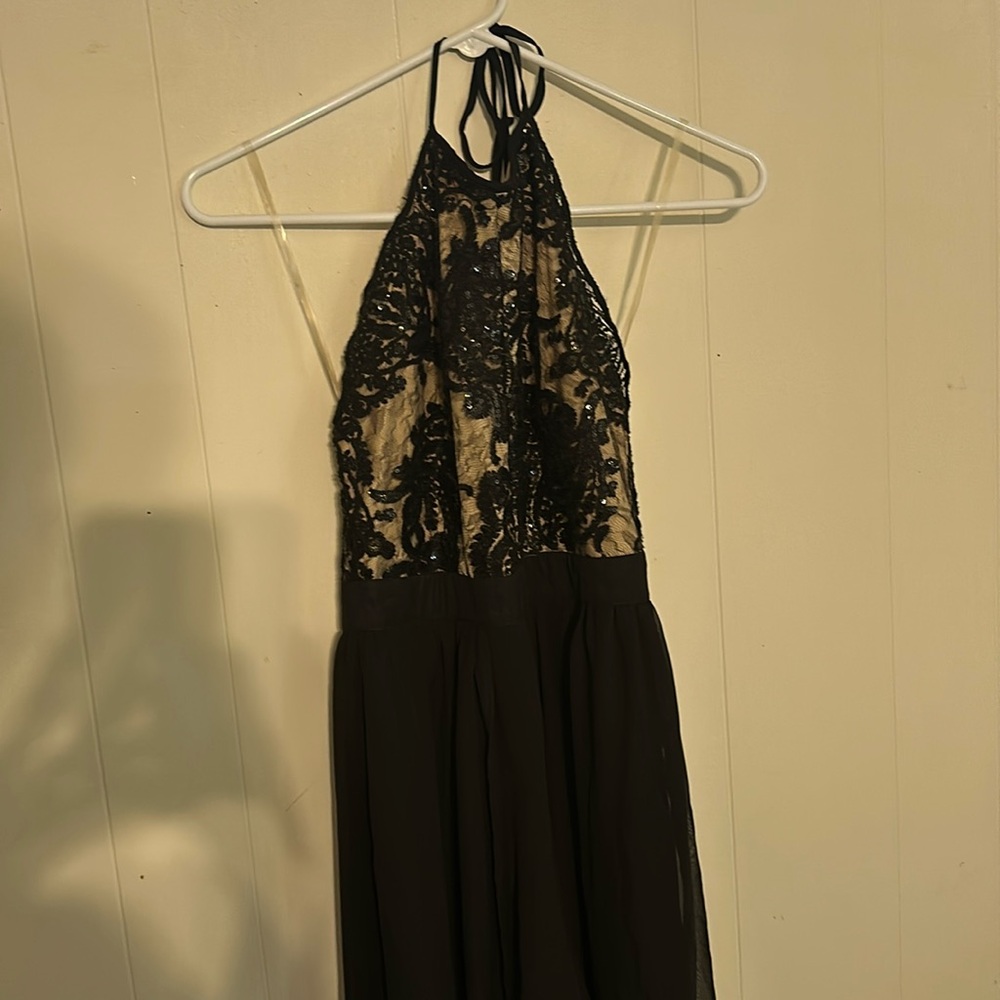 Francesca’s black glittery lace romper homecoming